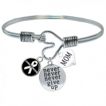 Custom Lung Cancer Awareness Never Give Up CHOOSE MOM OR DAD CHARM ONLY Bracelet Jewelry - CH1864LIMAU