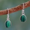 NOVICA Malachite Sterling Earrings Verdant in Women's Drop & Dangle Earrings