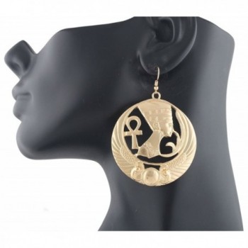 Goldtone Embedded Nefertiti Earrings R 3663