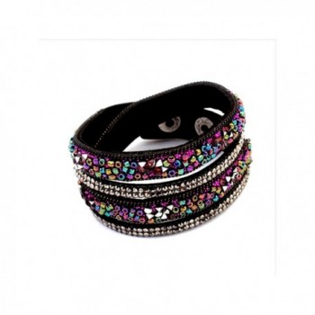 Leather Bracelet Adorned Magnificent Colored