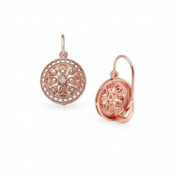 Sterling Filigree Medallion Leverback Earrings in Women's Drop & Dangle Earrings