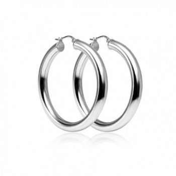 Sterling Polished Round Tube Click Top Earrings