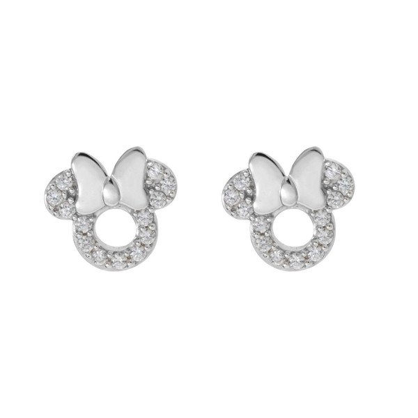 Disney Minnie Mouse Sterling Silver Cubic Zirconia Stud Earrings - C0186XYAMNZ