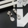 SELOVO Zirconia Wedding Earrings Silver in Women's Drop & Dangle Earrings