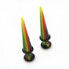 Rasta Design - Acrylic Fake Tapers - Cheaters - 0G Gauge - 8mm - CT11FB29TR9