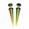 Rasta Design Acrylic Tapers Cheaters in Women's Stud Earrings