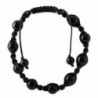 NOVICA Macrame Shamballa Beaded Bracelet with Black Onyx- Adjustable Length- 'Blissful Protection' - CM127WH4D5D