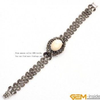 GEM inside Bracelet Tibetan Silver Marcasite