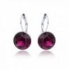 Rhodium Earrings Amethyst Swarovski Crystals