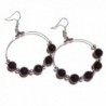 Faceted Black Onyx Gemstone Hoop Earrings - C81199EKKEV