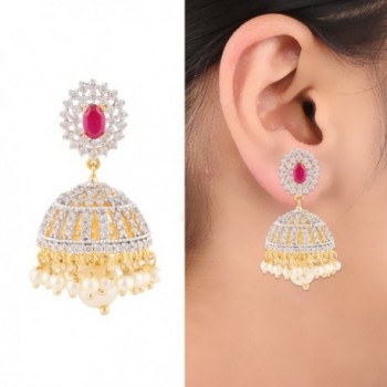 Swasti Jewels Zircon CZ Fashion Jewelry Traditional Jhumka Earrings for Women - CI129NOSN13