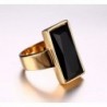 Stainless Plated Rectangle Fashion Cocktail in Women's Statement Rings