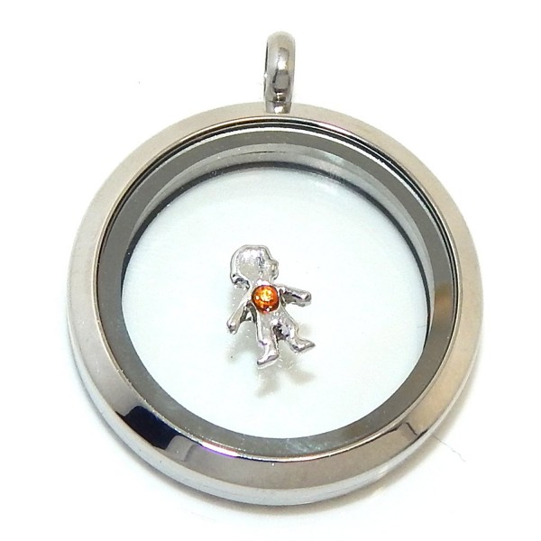 Jewelry Monster "Boy w/ Birthstone Crystal" for Floating Charm Lockets LF0156 - CV11V65ACHF