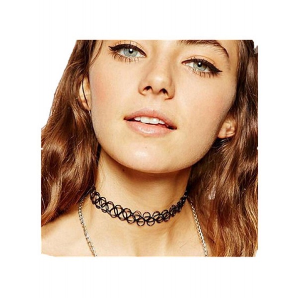 Datework Fashion Tattoo Choker Stretch Necklace Black Retro Henna Vintage Elastic - CB12CCNVVKH