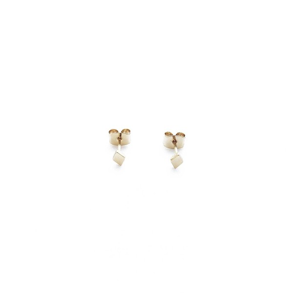 HONEYCAT Mini Diamond Shape Geo Stud Earrings in Gold- Rose Gold- Silver | Minimalist- Delicate Jewelry - Gold - CU17YGHZ0QA