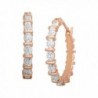 Hoop Earrings with Diamonds in 18K Rose Gold-Plated Brass - C712CJTXKDZ