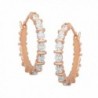 Hoop Earrings Diamonds Gold Plated Brass