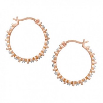 Hoop Earrings Diamonds Gold Plated Brass in Women's Hoop Earrings