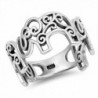 Filigree Oxidized Elephant Swirl Ring New .925 Sterling Silver Band Sizes 5-12 - CN184Y7SX77