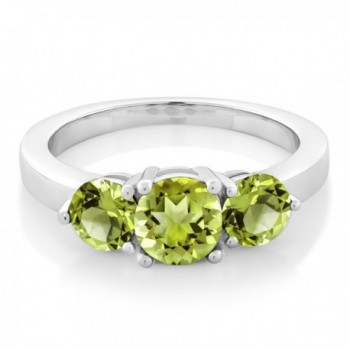 3 Stone Round Peridot Sterling Silver