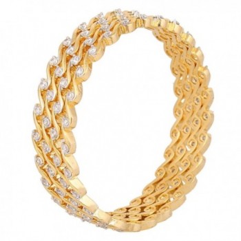 Swasti Jewels Fashion Jewelry Gold Plated Set of 4 Indian Bangles Kada for Women and Girls - CO120ILU01V