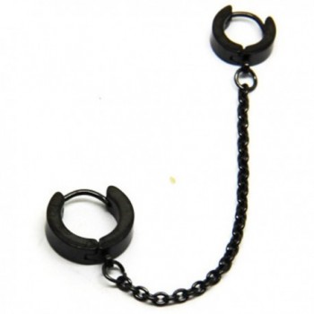 Thenice 1 Pair Ear Chain Chain Two Pierced Ears Earrings Ear Studs (Black) - C211WC0EQSP