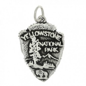 Sterling Silver Oxidized One Sided Yellowstone National Park Charm - CC115X5CU3J