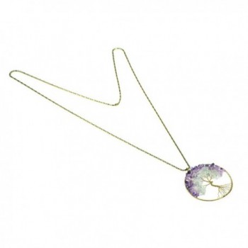 Purple Fluorite Quartz Eternal Necklace in Women's Pendants