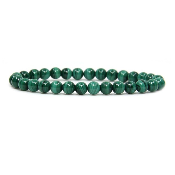 Natural Malachite Gemstone Stretch Bracelet - AA Grade Malachite - CG12IS7U2FL