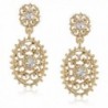 Downton Abbey "Gilded Age Carded" Gold-Tone Crystal Filigree Beaded Edge Drop Earrings - CV11FP3XWWH