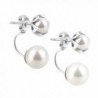 Fashion Ladies Earrings Pearl White S925 Sterling Silver Earrings Jewelry for Christmas - CU12OHASGNO