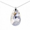 Sterling Silver 925 Made with Swarovski Crystals Moonlight Pendant Necklace for Women- 18" - CX11P25UCIF