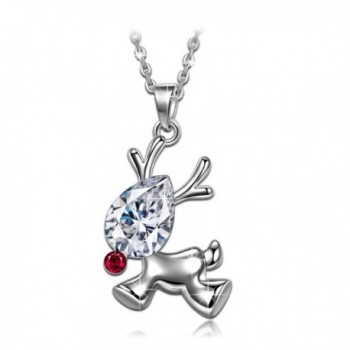 Valentines Reindeer Necklace Swarovski Granddaughter - CJ12O3J355M