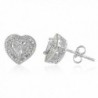 Sterling Silver White Diamond Solitaire Look Stud Earrings - C612M0VCX2B