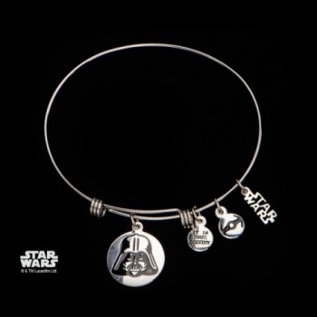 Women's Stainless Steel Star Wars Darth Vader Charm Expandable Bracelet - CF129FW64E1