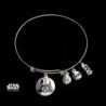 Women's Stainless Steel Star Wars Darth Vader Charm Expandable Bracelet - CF129FW64E1