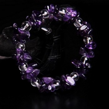 Amethyst Bracelet Healing Precious Handmade in Women's Stretch Bracelets