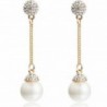 Modogirl Bohemia Simulated-pearl Long Round Statement Ear Clip earrings for Women - CF11ZJT1D6J
