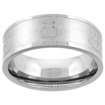 Stainless Steel Lesbian Symbols Ring 8mm Wedding Band- sizes 5 - 9 - CX1126ARMN1