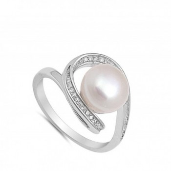 Clear Simulated Pearl Sterling Silver