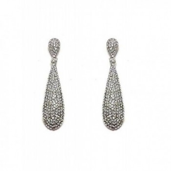 Crunchy Fashion Stylish Bollywood Jewelry Silver Stylish Crystal Studded Earrings for Women - CD12O24P2Y5