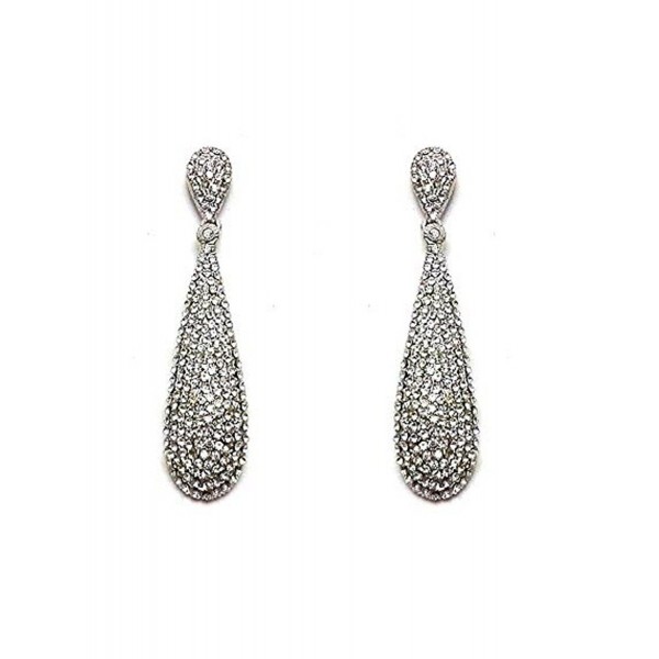 Crunchy Fashion Stylish Bollywood Jewelry Silver Stylish Crystal Studded Earrings for Women - CD12O24P2Y5