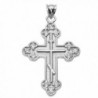 925 Sterling Silver CZ Eastern Orthodox Cross Pendant - CB120RSGQBX