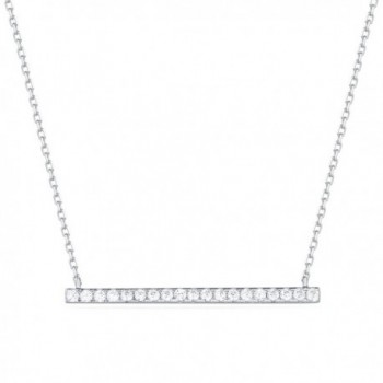 Carleen Sterling Zirconia Pendant Necklace - Paved Bar - CE180M6XKNE