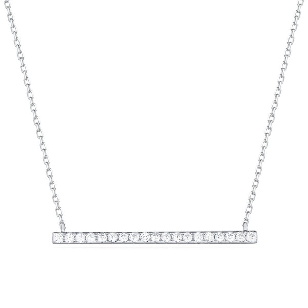 Carleen Sterling Zirconia Pendant Necklace - Paved Bar - CE180M6XKNE