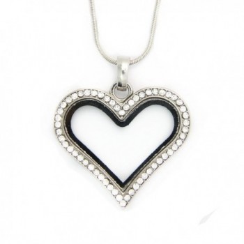 JoJo&Lin Memory Crystal Heart Magnetic Floating Charm Locket with Snake Chain DIY Jewelry Accessory - CJ11L8ACCXZ