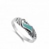 Simulated Turquoise Sterling Silver RNG14153 6 in Women's Band Rings