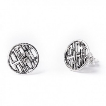 81stgeneration Women's .925 Sterling Silver Double Happiness Joy Feng Shui Chinese Studs Earrings - C5110JP8YID