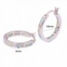 CiNily Rhodium Created Gemstone Earrings in Women's Hoop Earrings