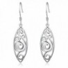 925 Sterling Silver Polished Filigree Drop Dangle Earrings - CA185OYLZHE